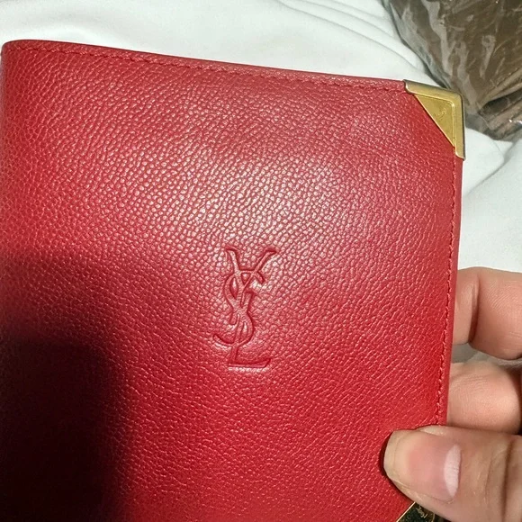 Yves Saint Laurent Red Leather Wallet NOT going lower. Will relist @ $260 soon - Picture 7 of 10